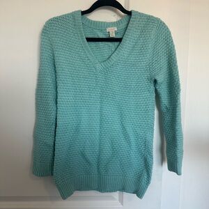 Hinge Light Teal V-Neck Sweater
